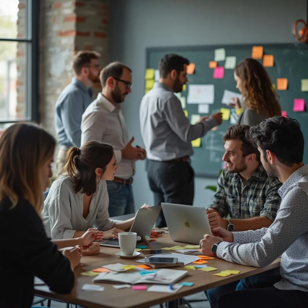 Equipo de ArgConsultPro en una sesión de brainstorming